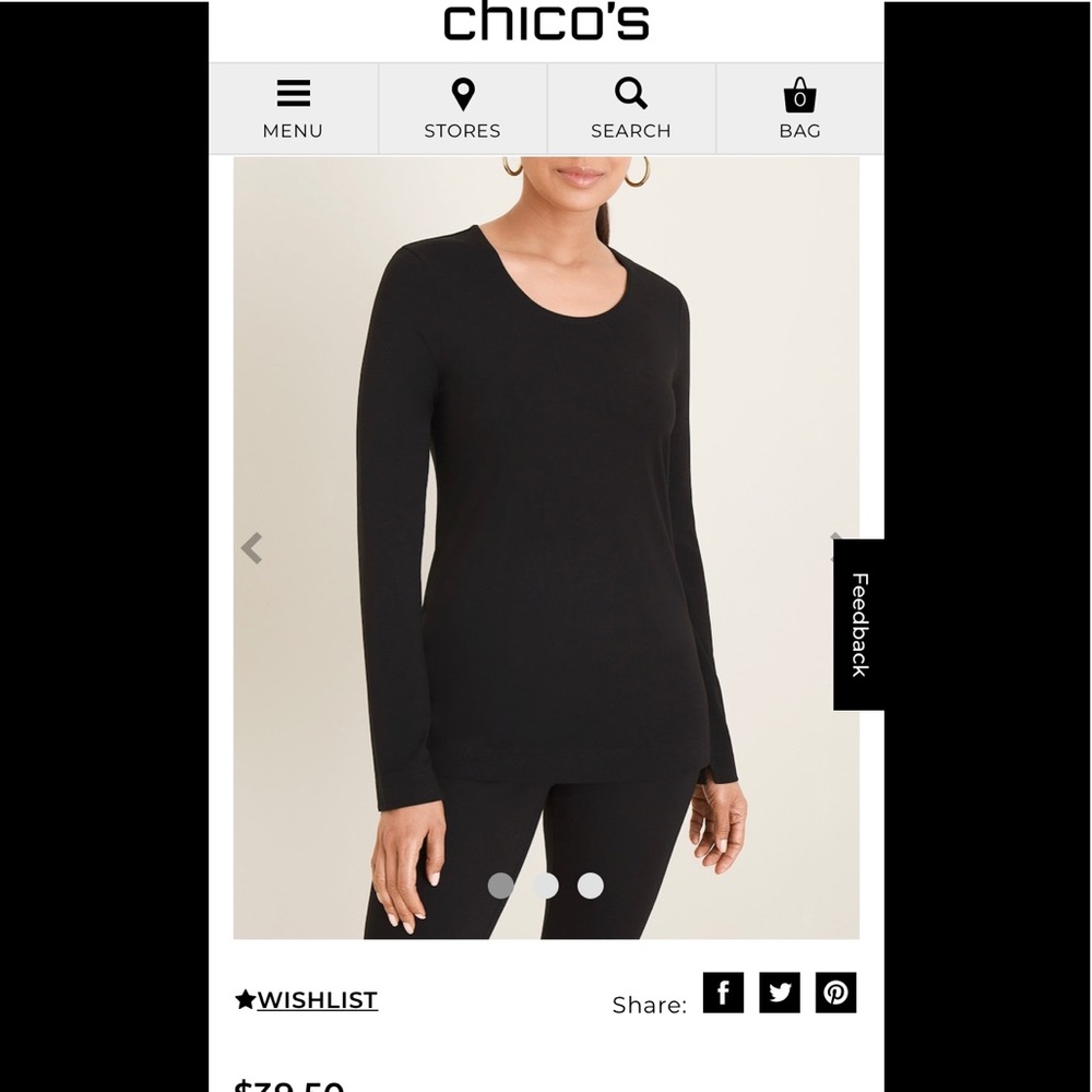 Chico’s ultimate tee nocturne navy size 3/XL